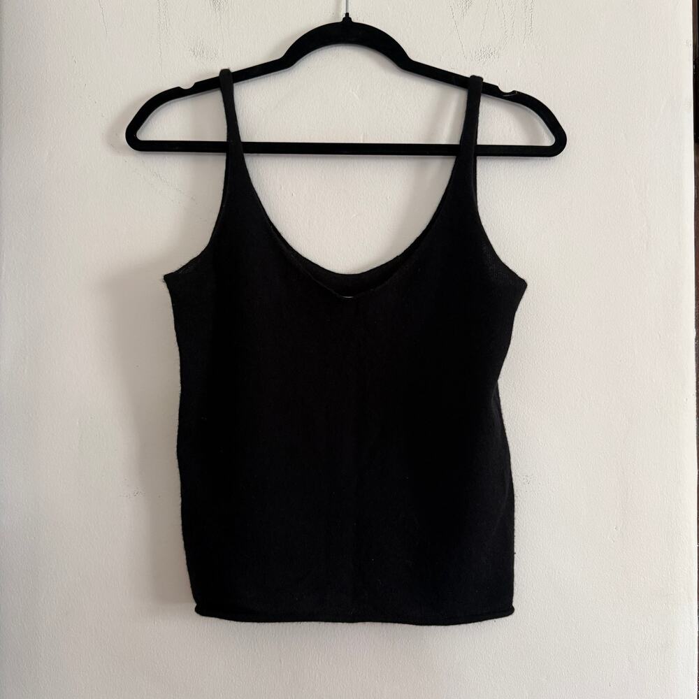 Vince | Black Cashmere Lightweight Scoop Neck Tank Top Sweater | XS